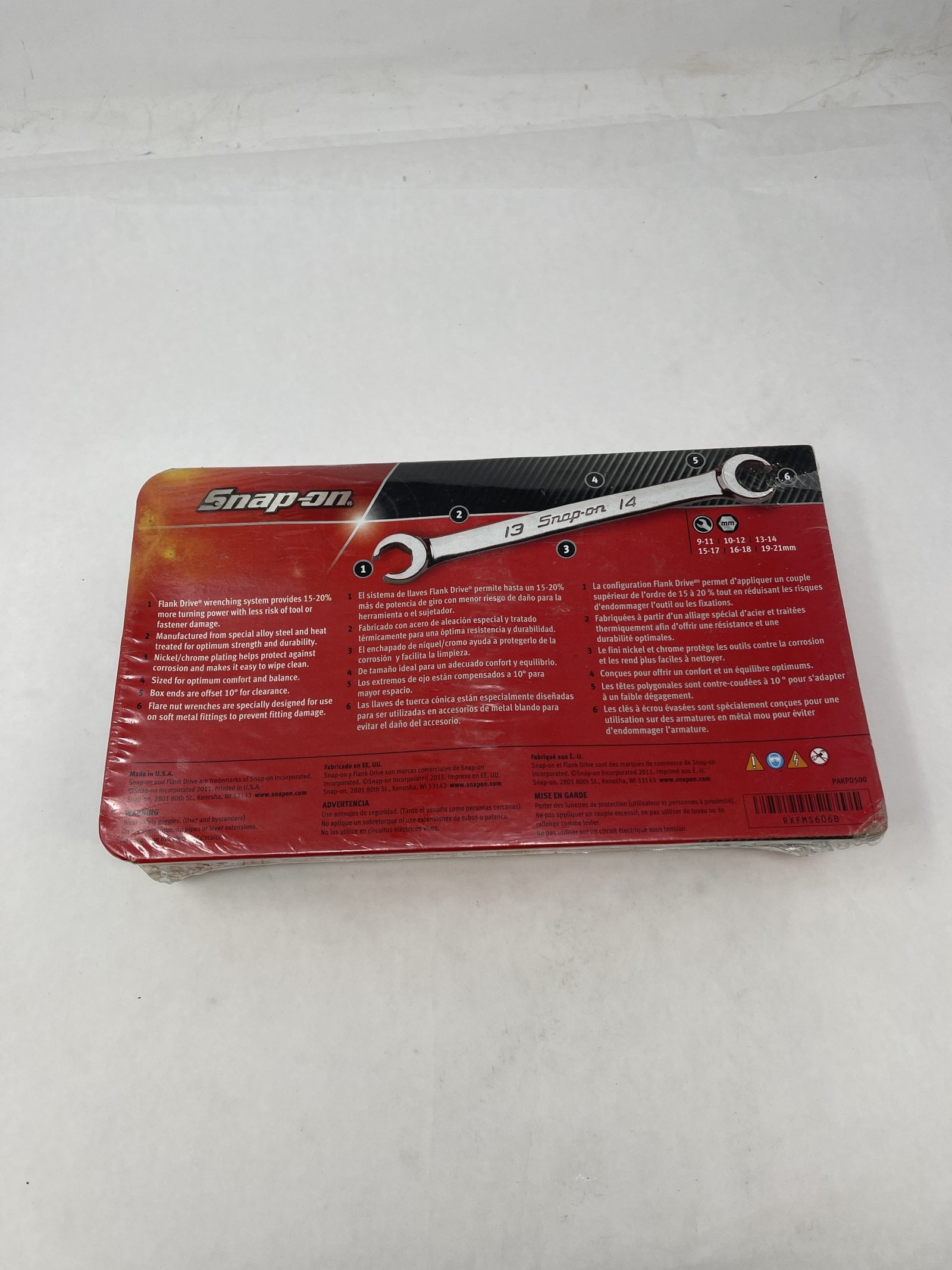 Set De Clés à écrou Torche Snap-on RXFMS606B, Double Extrémité, Métrique, 6 Pièces, 9-21 Mm